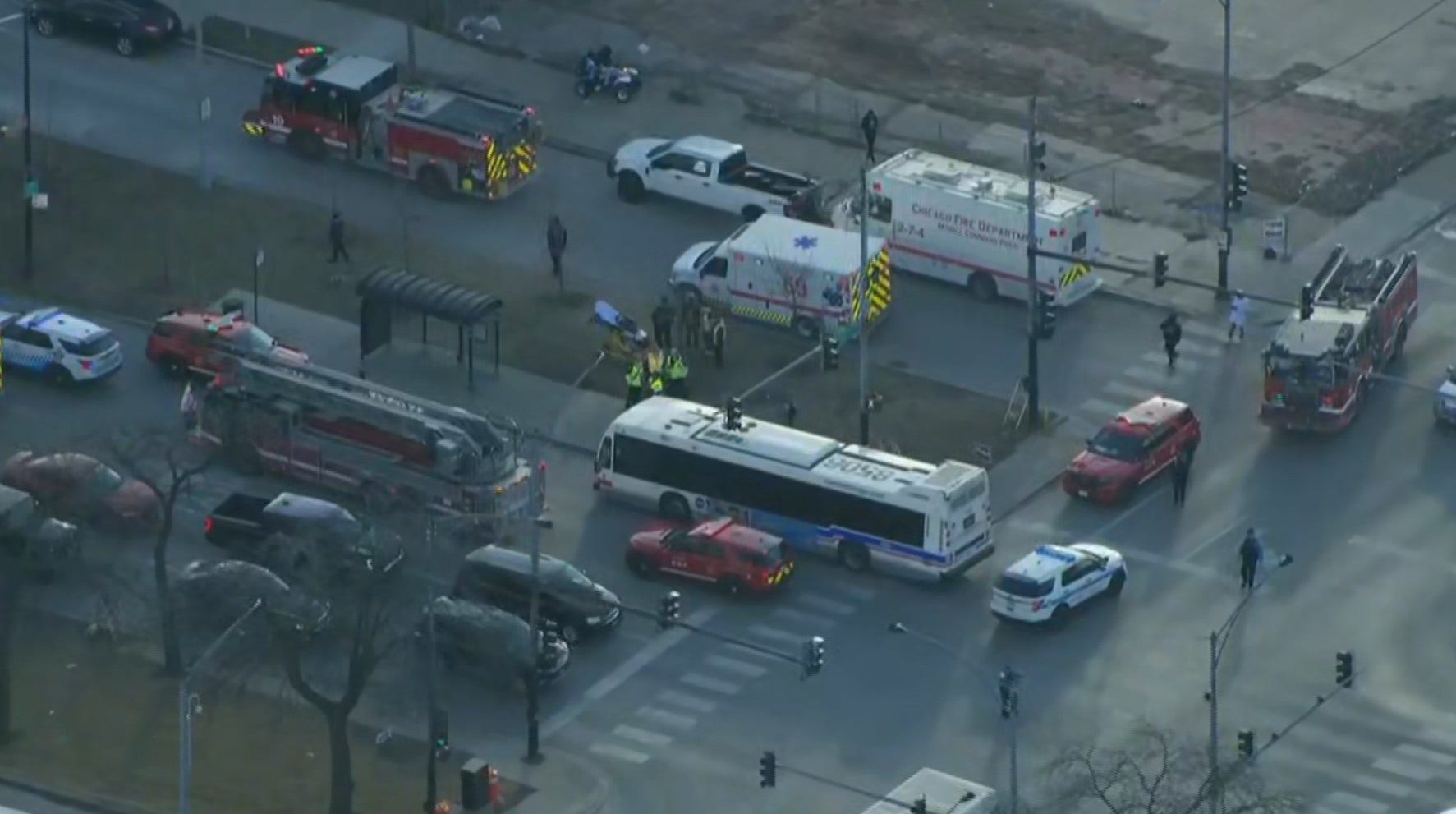 Massive emergency response after CTA bus crash on South Side, video shows