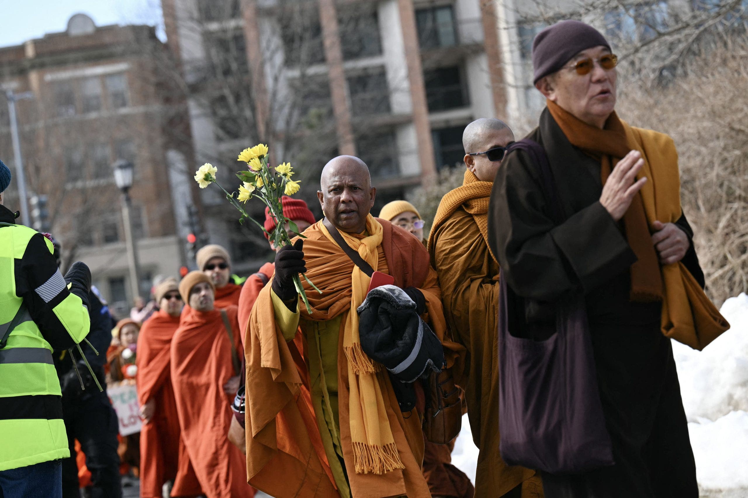 A 15-week ‘Walk for Peace’ concludes with Buddhist monks’ arrival in Washington