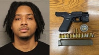 Cook County man charged after loaded gun with extended mag found during traffic stop