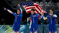 Chicagoland natives Ethan Cepuran, Emery Lehman win Silver in Team Pursuit to cap Lehman's career