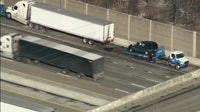 Vehicle slams into disabled semi on I-80/94, driver flown to Chicago hospital