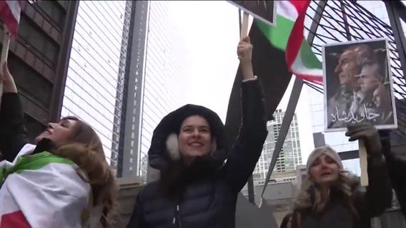 Some Iranian-Americans in Chicago celebrate U.S. attack at Daley Plaza rally