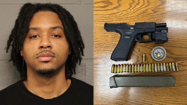 Cook County man charged after loaded gun with extended mag found during traffic stop