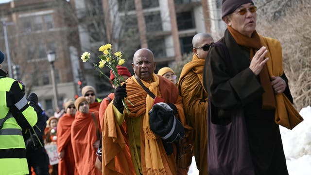 A 15-week ‘Walk for Peace’ concludes with Buddhist monks’ arrival in Washington