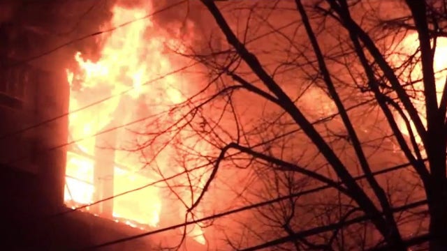 Oak Park fire tears through building