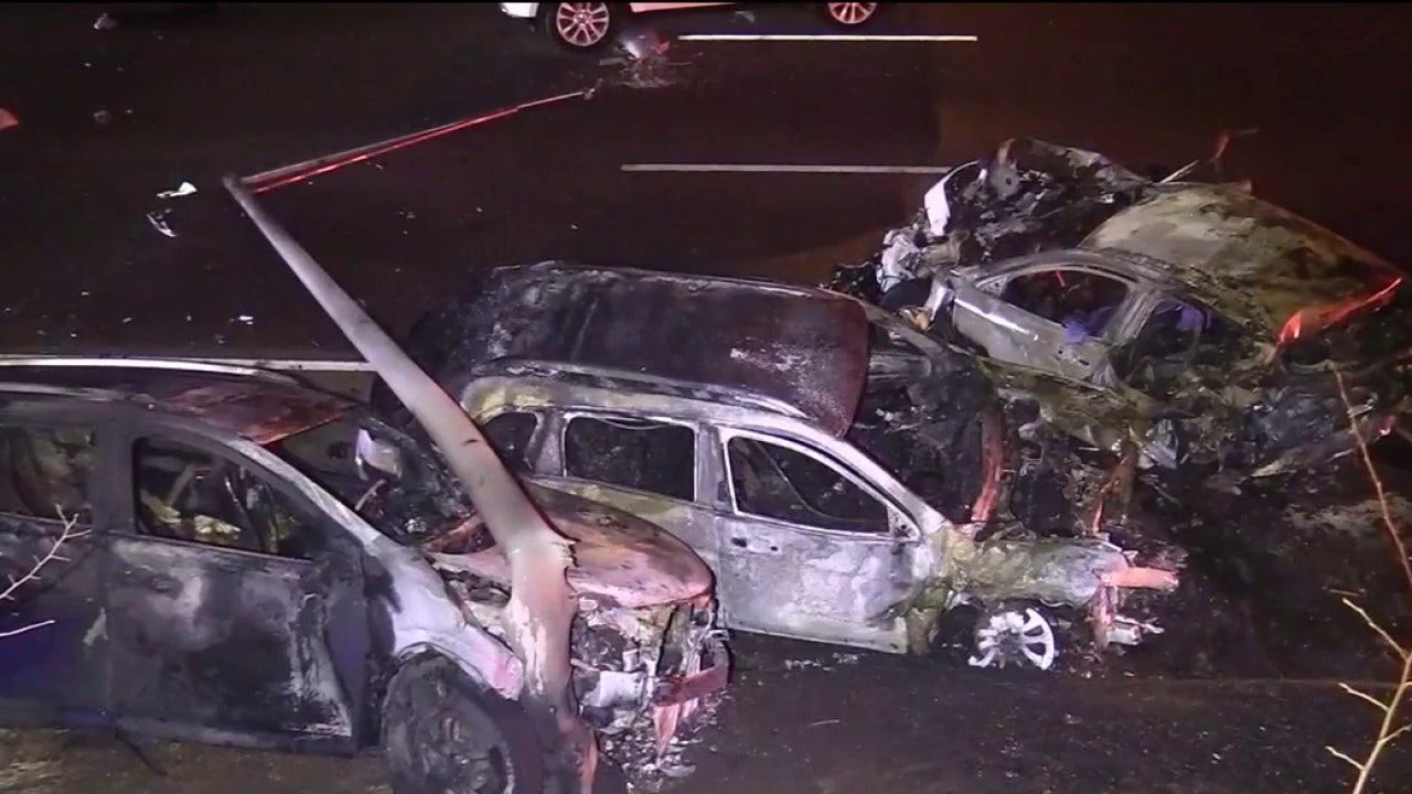 Fiery I-90 crash involving 5 cars leaves driver dead