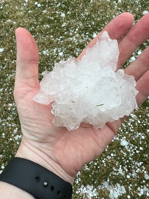 Chicago weather: Photos show baseball-sized hail as strong storms sweep through Chicago area