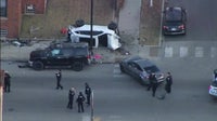Heavy police presence spotted near rollover crash on Chicago's South Side