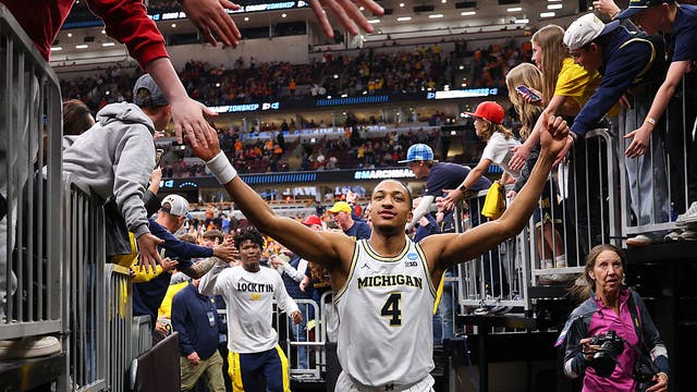 Michigan's Nimari Burnett playing in his Chicago hometown for a spot in the Final Four