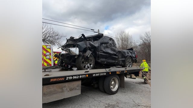 Search underway for man after truck overturns in northwest Indiana river