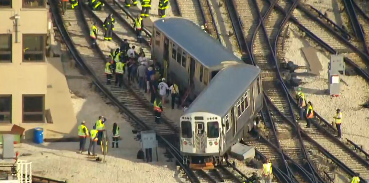 CTA Red, Yellow, Purple lines suspended after train derailment in Rogers Park