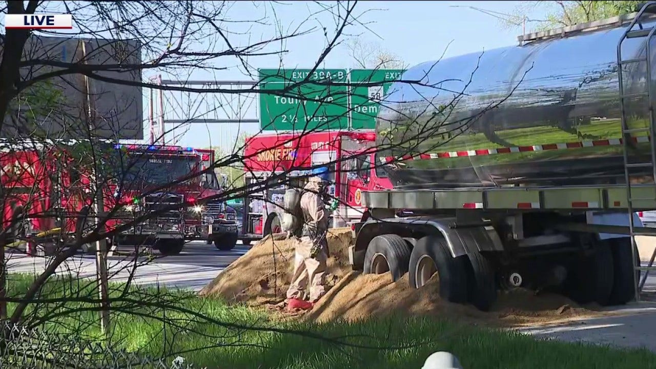 Edens Expressway ramp shut down, lanes blocked after semi leak