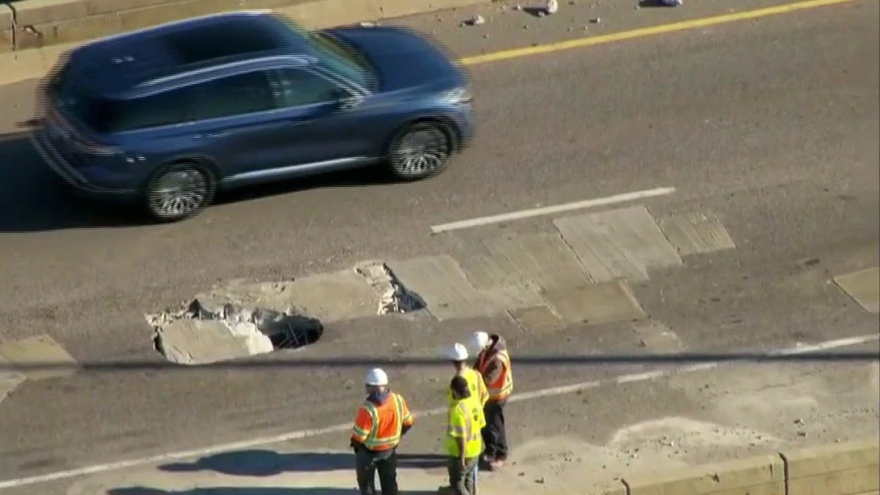 Large pothole on I-80 prompts emergency lane closure