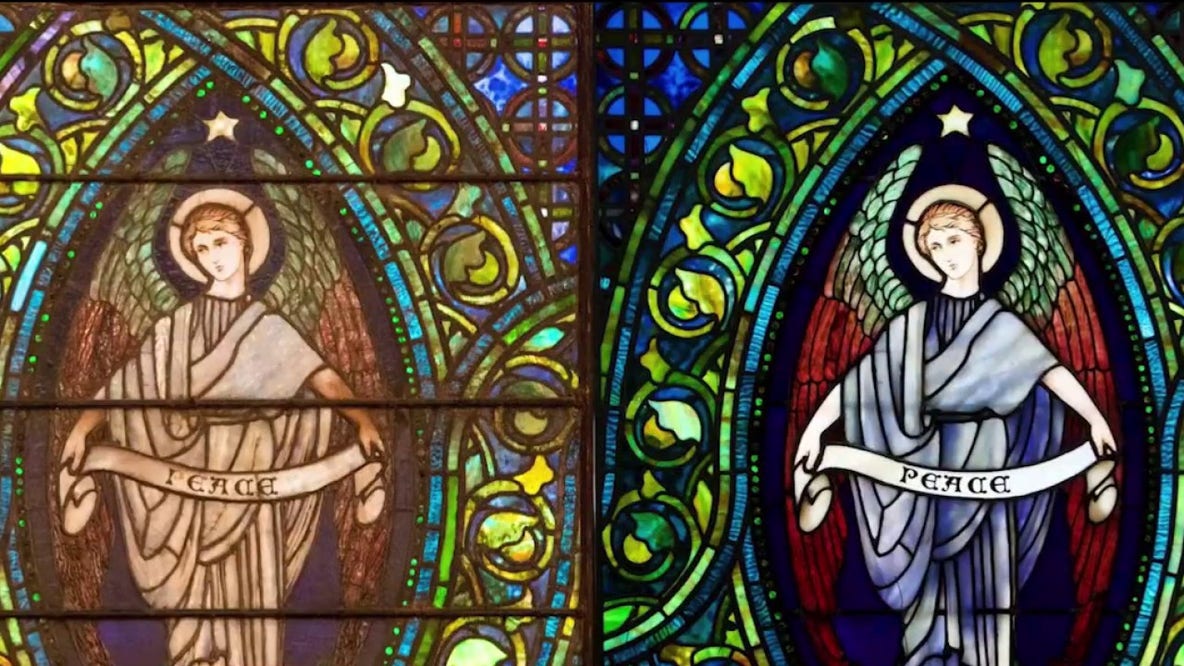 Tiffany's 'Jeweled' window shines again after major restoration at Chicago church