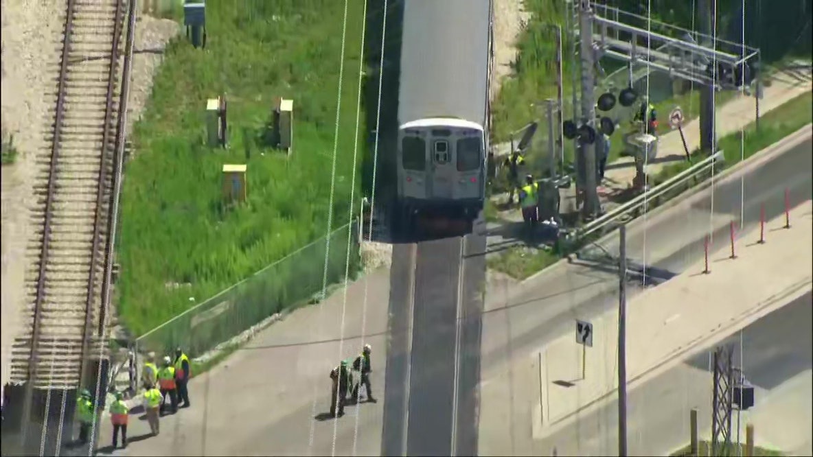 CTA Yellow Line train strikes vehicle
