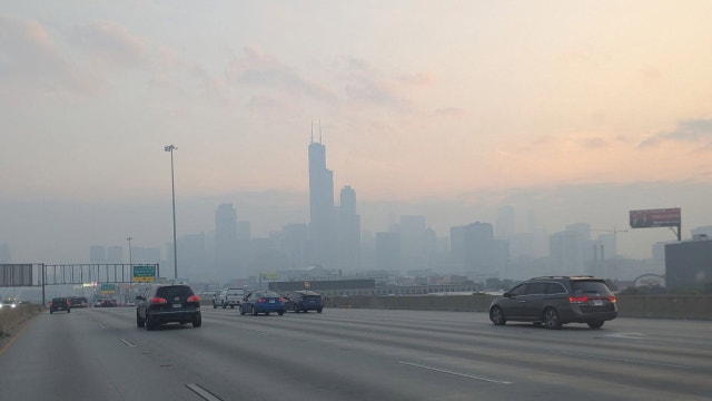 Photos show thick Canadian wildfire smoke covering Chicago skies