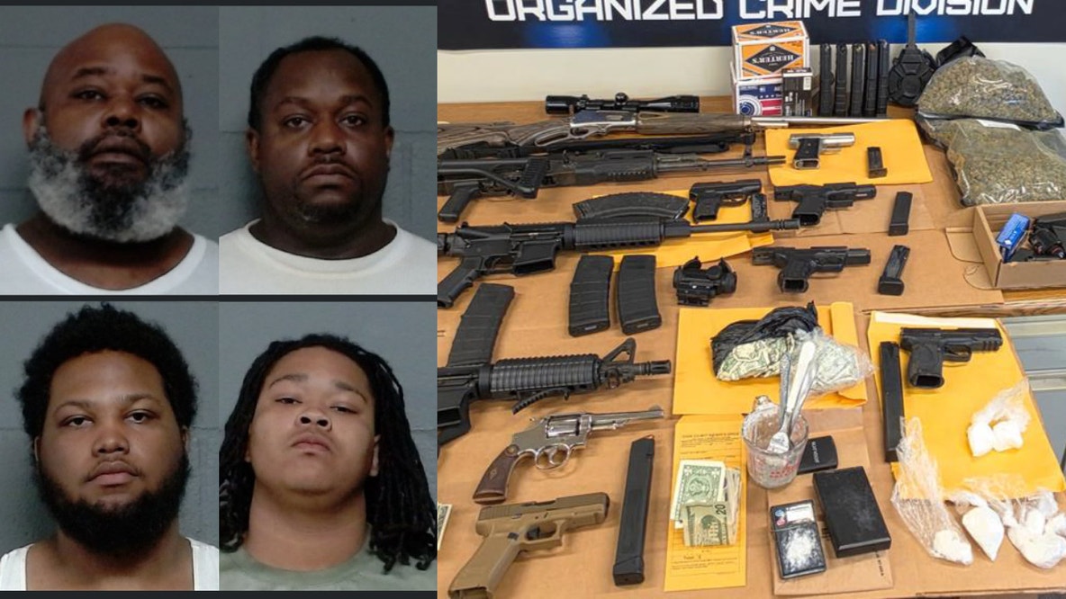 4 charged after guns, drugs found during Harvey home search