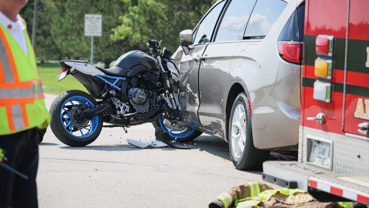 Motorcyclist airlifted after crash with minivan in Marengo, officials say