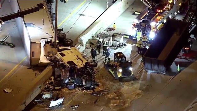 I-80 crash: Rolled-over semi closes lanes in suburban Chicago
