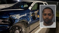 Illinois man arrested after SUV hits Indiana trooper's patrol vehicle on I-80