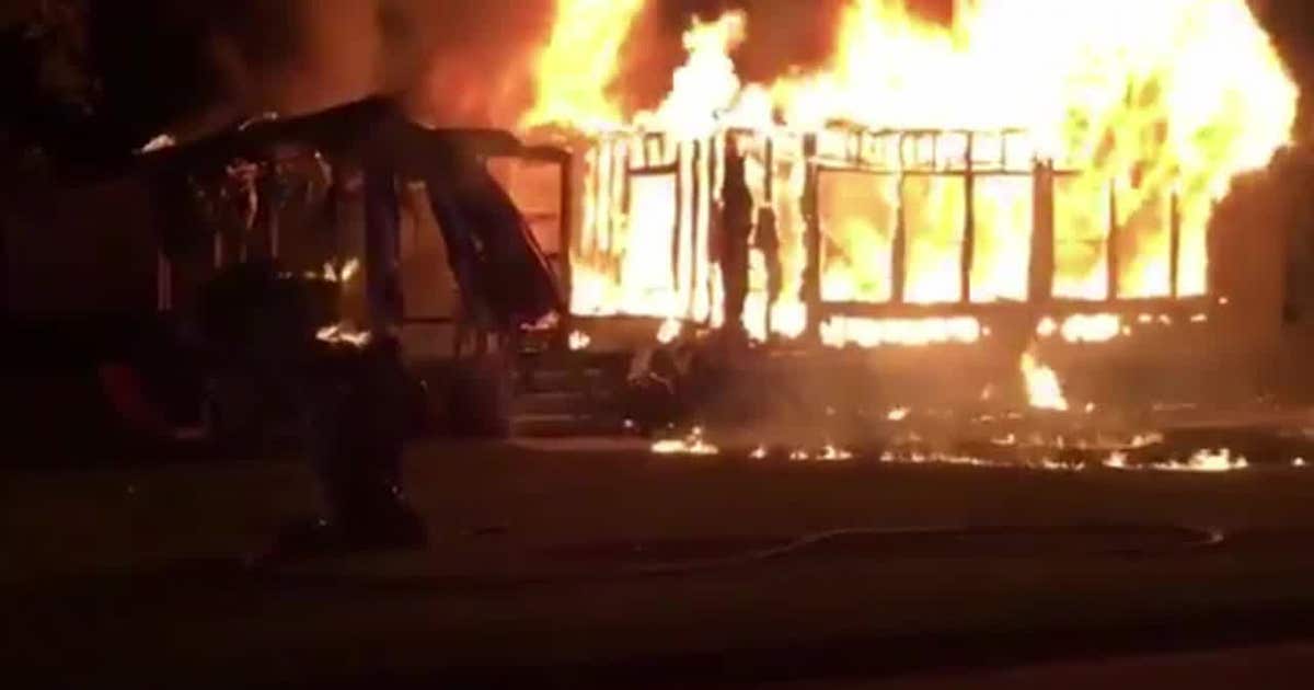 Mobile home on fire in Brevard County | FOX 35 Orlando
