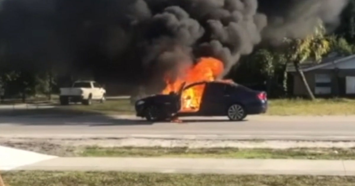 Good Samaritan pulls driver out of burning car | FOX 35 Orlando