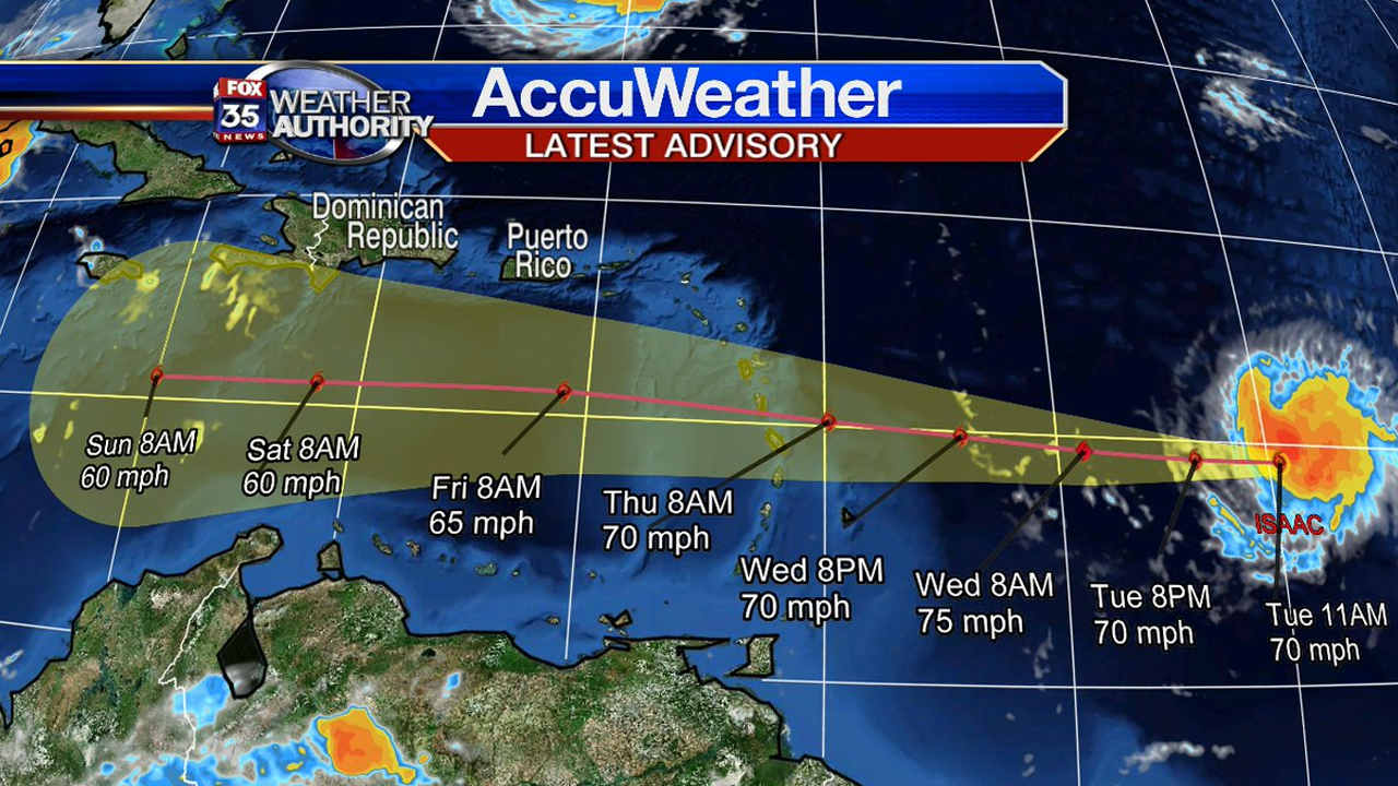 Isaac now a strong tropical storm, will pick up strength as it approaches land