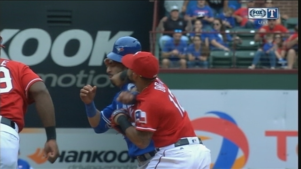 Rangers' Odor suspended eight games for brawl with Bautista