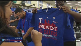 MLB stops shipments of Texas Rangers championship shirts with Dallas skyline