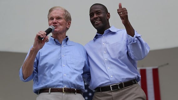 Democrats Nelson and Gillum lead in Florida, poll says
