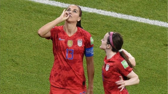 Alex Morgan says 'tea' celebration criticism amounts to double standard: 'I'm a little taken aback'