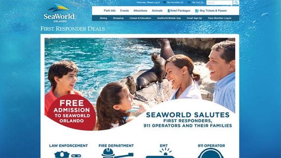 Free SeaWorld admission for first responders through September