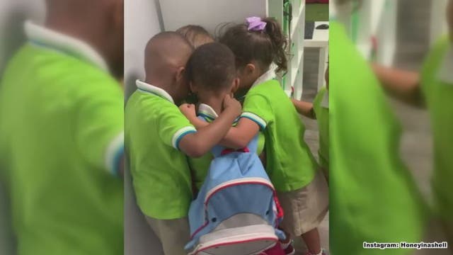 Little boy gets warm welcome from classmates after riding out Dorian in Bahamas in touching video