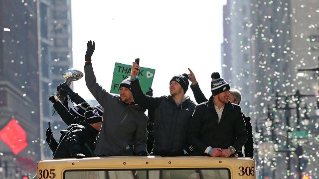 Philadelphia celebrates Super Bowl win with emotional rally, parade