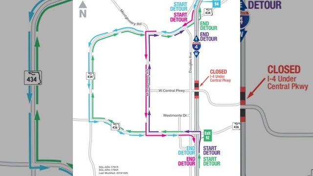 Portion of I-4 closing in Altamonte Springs as old bridge is demolished