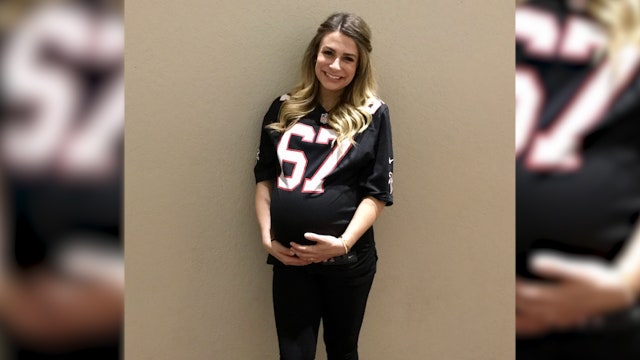 Falcons player's wife attended playoff game while in labor