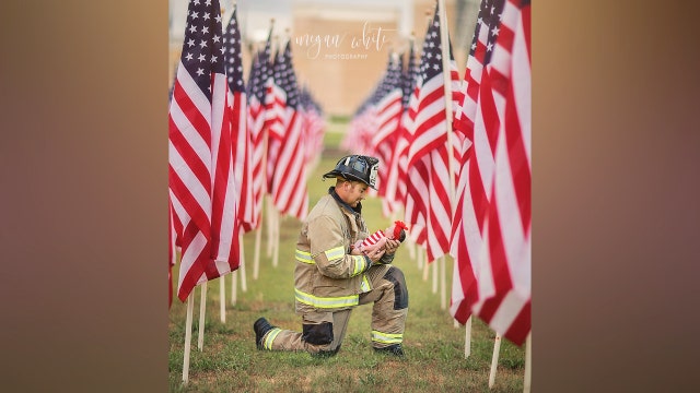 Charlotte firefighter celebrates birth of daughter in Memorial Day tribute photo shoot
