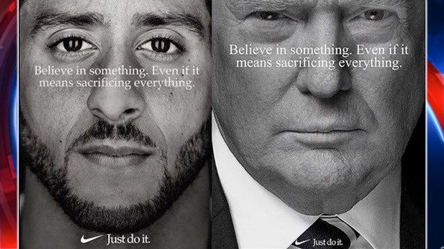 Donald Trump Jr. 'fixes' Kaepernick Nike ad with his dad's face