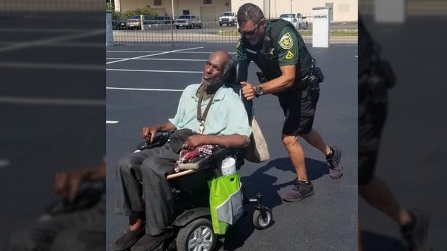 Deputy helps man find shelter from the heat after his wheelchair breaks down