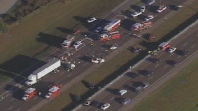 Seven-car crash shuts down westbound I-4 near Lake Mary