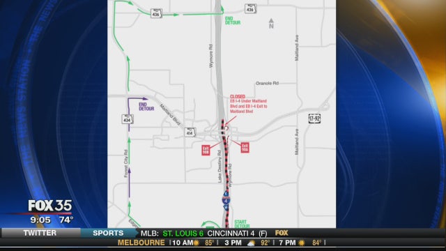 Portion of Interstate 4 to close under Maitland Boulevard