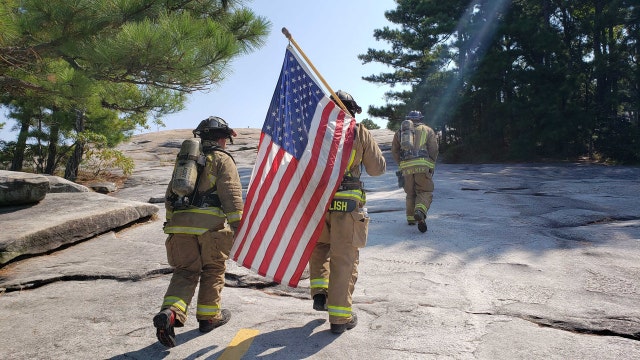 First responders climb Stone Mountain in full gear for 9/11 tribute