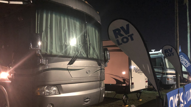 College football fans camp out for the Citrus Bowl at Orlando's Camping World Stadium