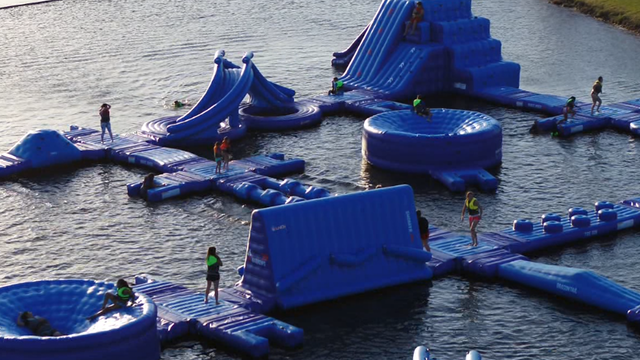 Inflatable aqua park opens in Lake Nona