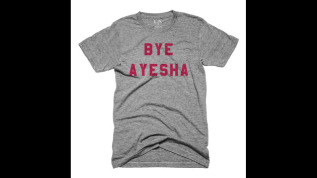 'Bye Ayesha' T-shirts are a hot item among Cavs fans