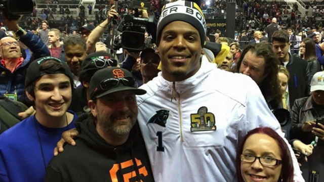 Special meeting: Cam Newton signs jersey for grieving mother