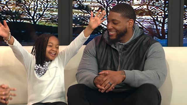 Former NFL lineman, 8-year-old daughter continue fight against cancer