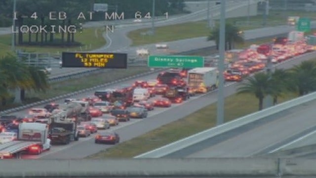 Fatal crash on I-4 near Disney Springs causes hours of traffic