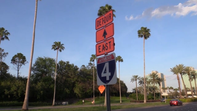 Eastbound I-4 ramp to northbound Kirkman Road closing, temporary ramp in place