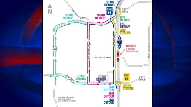 I-4 Ultimate: Both directions of I-4 under Central Parkway to close